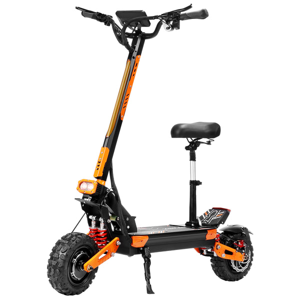 ZSNAKE Electric Scooter Dual Motors 5600W Up to 52 MPH 60V 28Ah Battery 55 Miles Range, 11" Tubeless Off-Road Tire with Detachable Seat